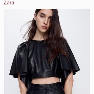 ZARA VOLUMINOUS LEATHER TOP TRF CAPSULE COLLECTION